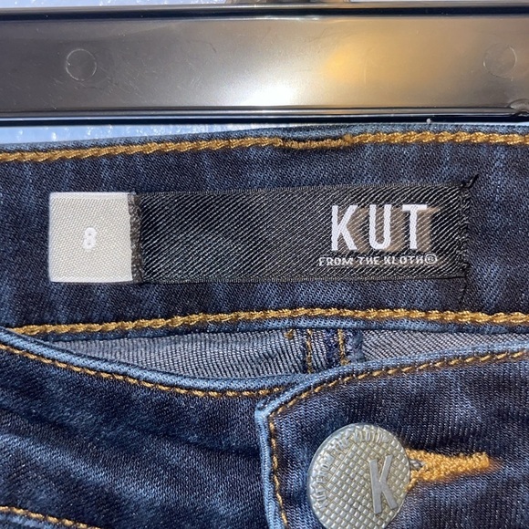 Kut Jeans Connie Ankle Skinny Raw Edge Hem Dark Wash Size 8. D - Picture 4 of 7